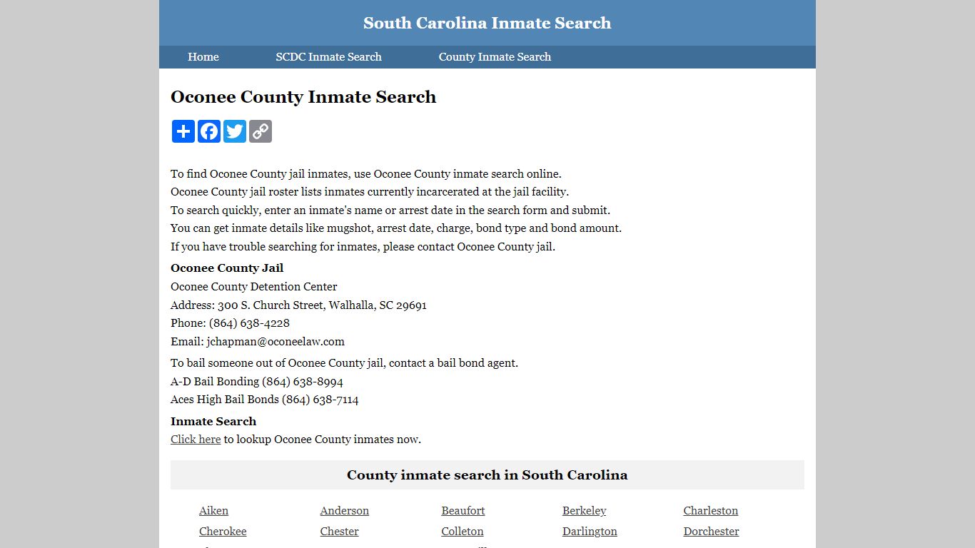 Oconee County Inmate Search